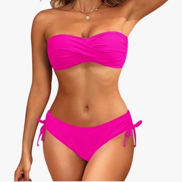 Pink Strapless Bikini Set NWT - Picture 1 of 12